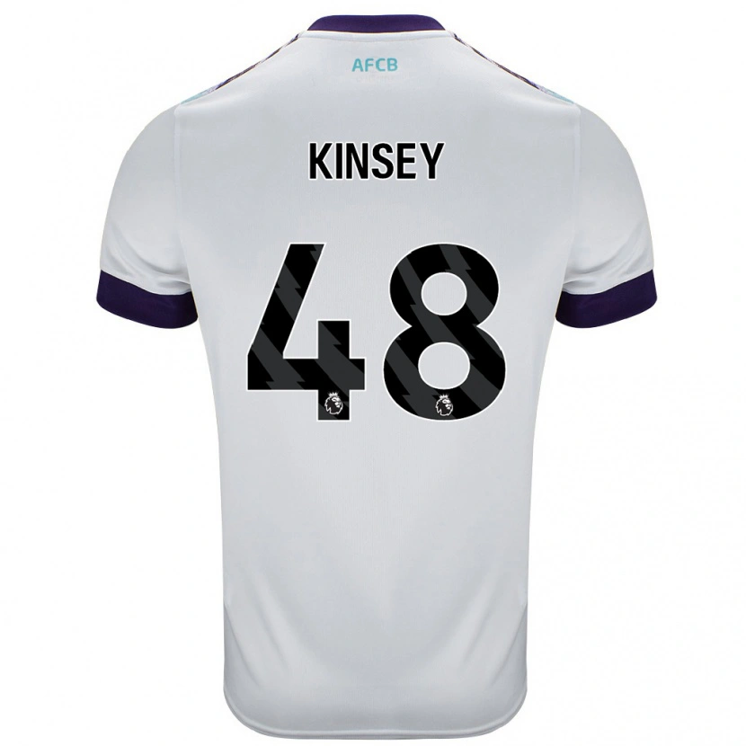 Danxen Mænd Max Kinsey #48 Hvid Grøn Lilla Udebane Spillertrøjer 2024/25 Trøje T-Shirt