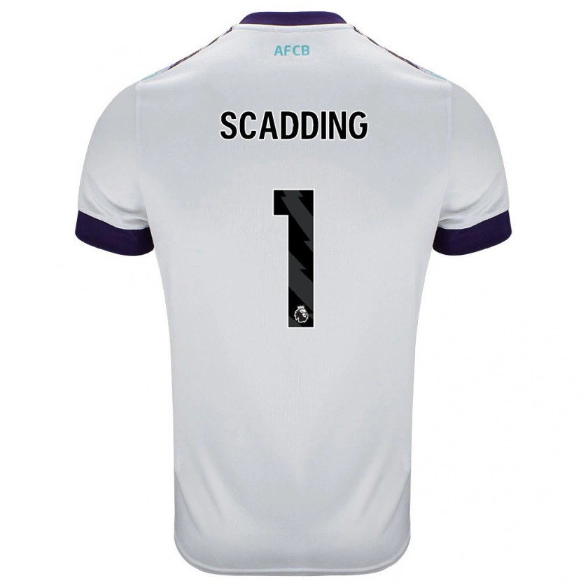 Danxen Mænd Katie Scadding #1 Hvid Grøn Lilla Udebane Spillertrøjer 2024/25 Trøje T-Shirt