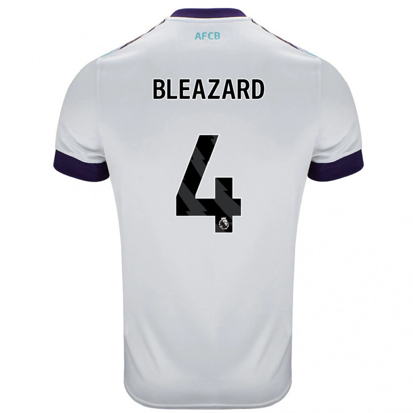 Danxen Mænd Helen Bleazard #4 Hvid Grøn Lilla Udebane Spillertrøjer 2024/25 Trøje T-Shirt
