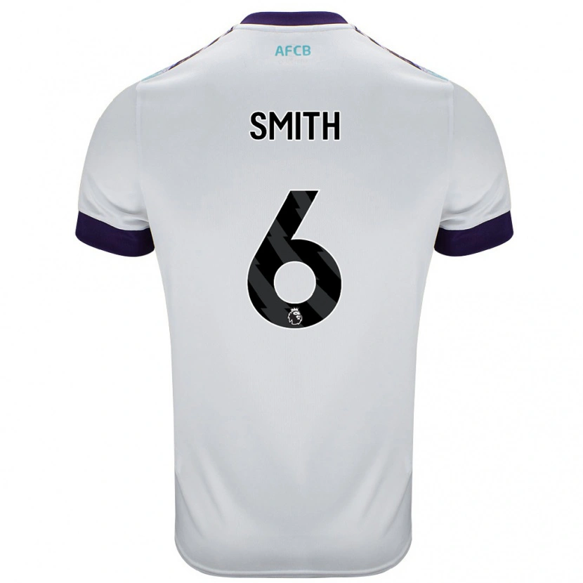 Danxen Mænd Maisy Smith #6 Hvid Grøn Lilla Udebane Spillertrøjer 2024/25 Trøje T-Shirt