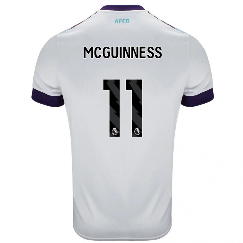 Danxen Mænd Gemma Mcguinness #11 Hvid Grøn Lilla Udebane Spillertrøjer 2024/25 Trøje T-Shirt