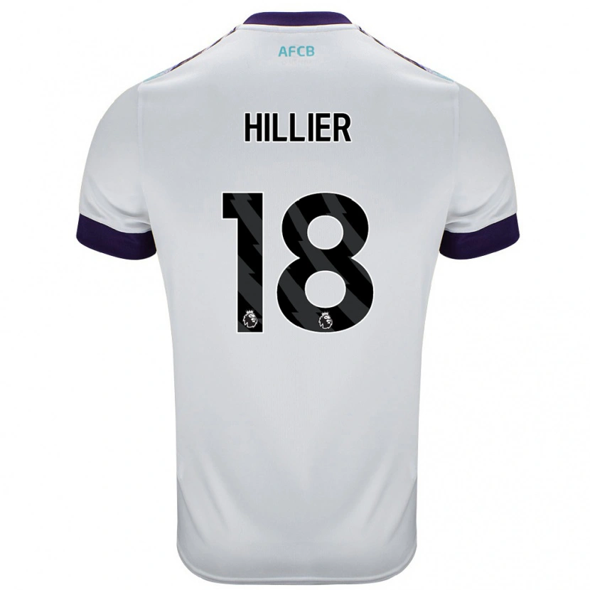 Danxen Mænd Gemma Hillier #18 Hvid Grøn Lilla Udebane Spillertrøjer 2024/25 Trøje T-Shirt