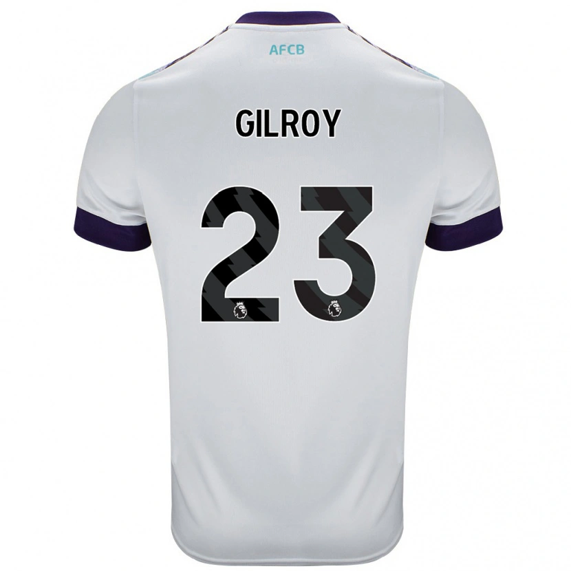 Danxen Mænd Chloe Gilroy #23 Hvid Grøn Lilla Udebane Spillertrøjer 2024/25 Trøje T-Shirt