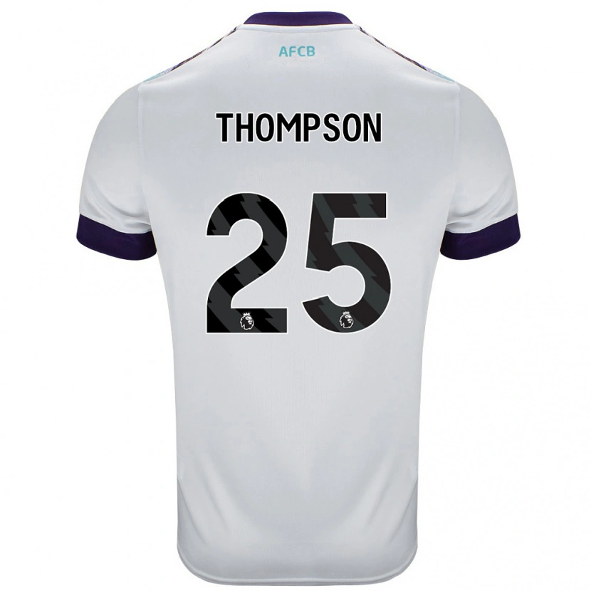 Danxen Mænd Kenni Thompson #25 Hvid Grøn Lilla Udebane Spillertrøjer 2024/25 Trøje T-Shirt