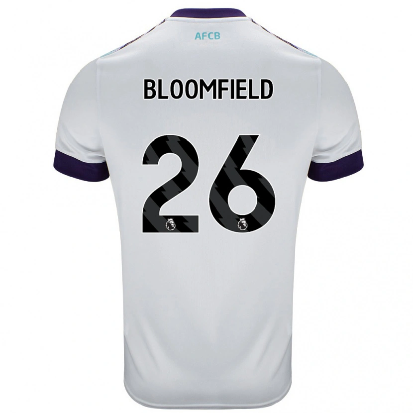 Danxen Mænd Erin Bloomfield #26 Hvid Grøn Lilla Udebane Spillertrøjer 2024/25 Trøje T-Shirt
