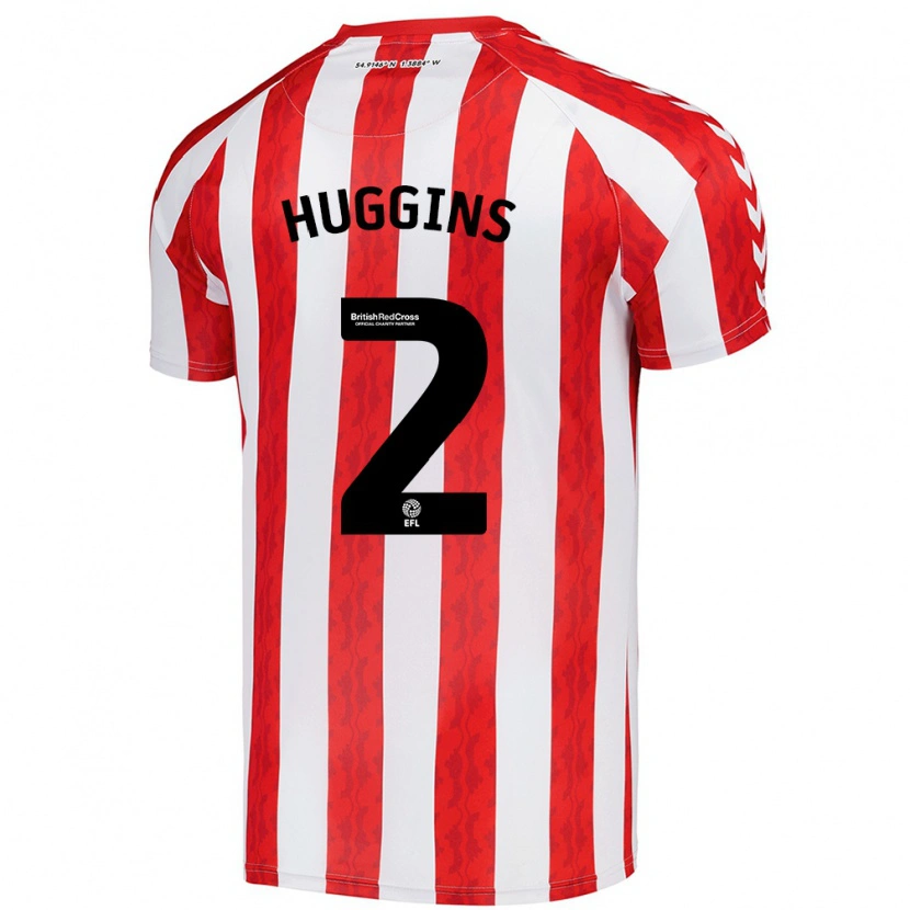 Danxen Kvinder Niall Huggins #2 Rød Hvid Hjemmebane Spillertrøjer 2024/25 Trøje T-Shirt