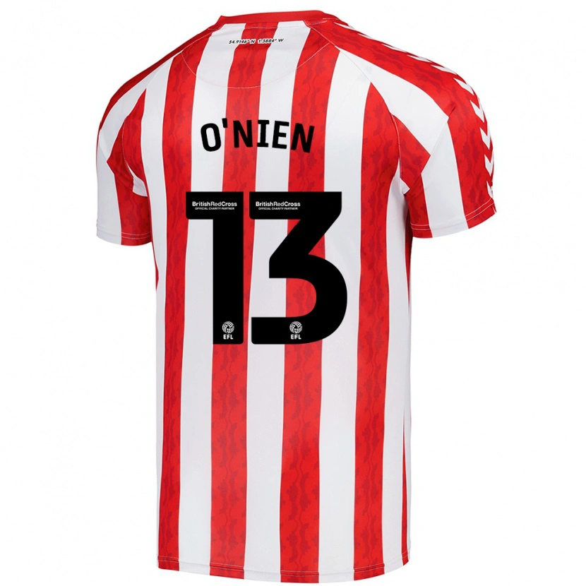 Danxen Kvinder Luke O'nien #13 Rød Hvid Hjemmebane Spillertrøjer 2024/25 Trøje T-Shirt