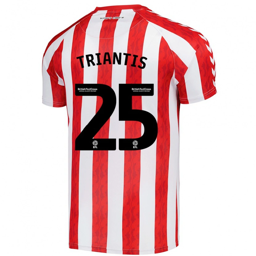 Danxen Kvinder Nectarios Triantis #25 Rød Hvid Hjemmebane Spillertrøjer 2024/25 Trøje T-Shirt