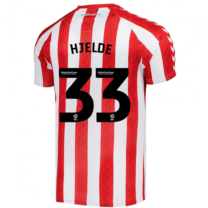 Danxen Kvinder Leo Fuhr Hjelde #33 Rød Hvid Hjemmebane Spillertrøjer 2024/25 Trøje T-Shirt
