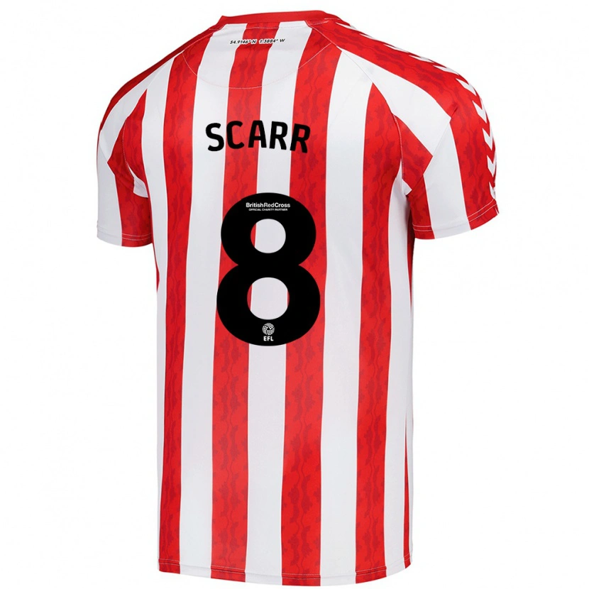 Danxen Kvinder Emily Scarr #8 Rød Hvid Hjemmebane Spillertrøjer 2024/25 Trøje T-Shirt