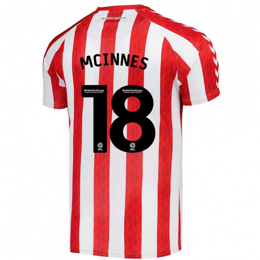 Danxen Kvinder Libbi Mcinnes #18 Rød Hvid Hjemmebane Spillertrøjer 2024/25 Trøje T-Shirt
