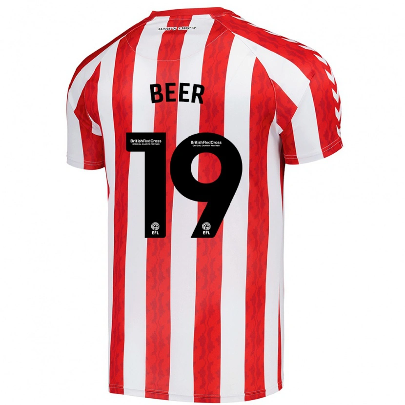 Danxen Kvinder Megan Beer #19 Rød Hvid Hjemmebane Spillertrøjer 2024/25 Trøje T-Shirt