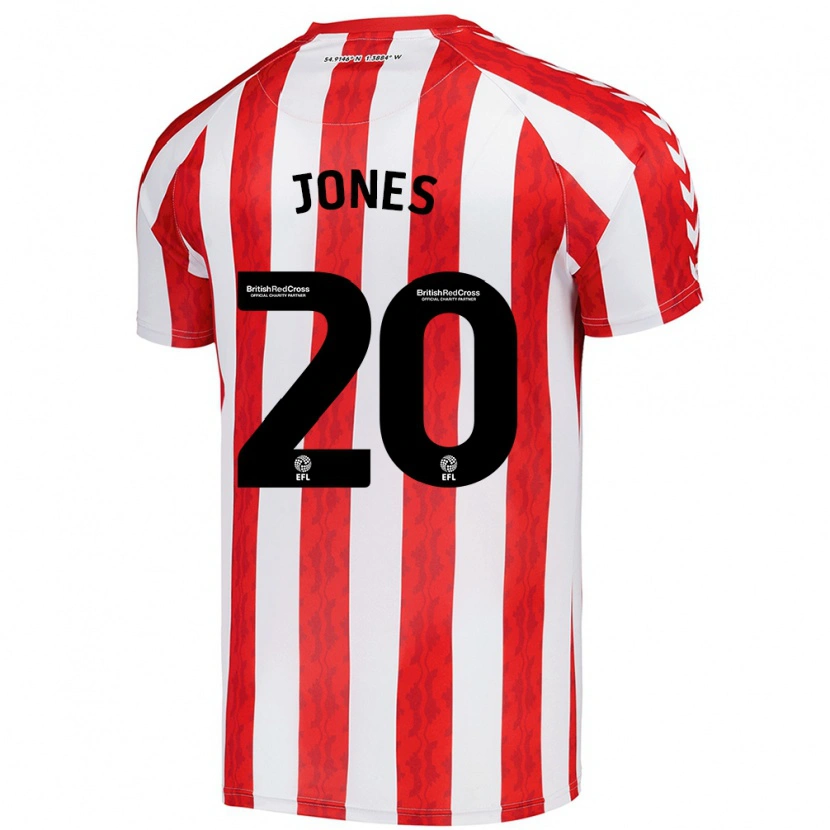 Danxen Kvinder Ellen Jones #20 Rød Hvid Hjemmebane Spillertrøjer 2024/25 Trøje T-Shirt