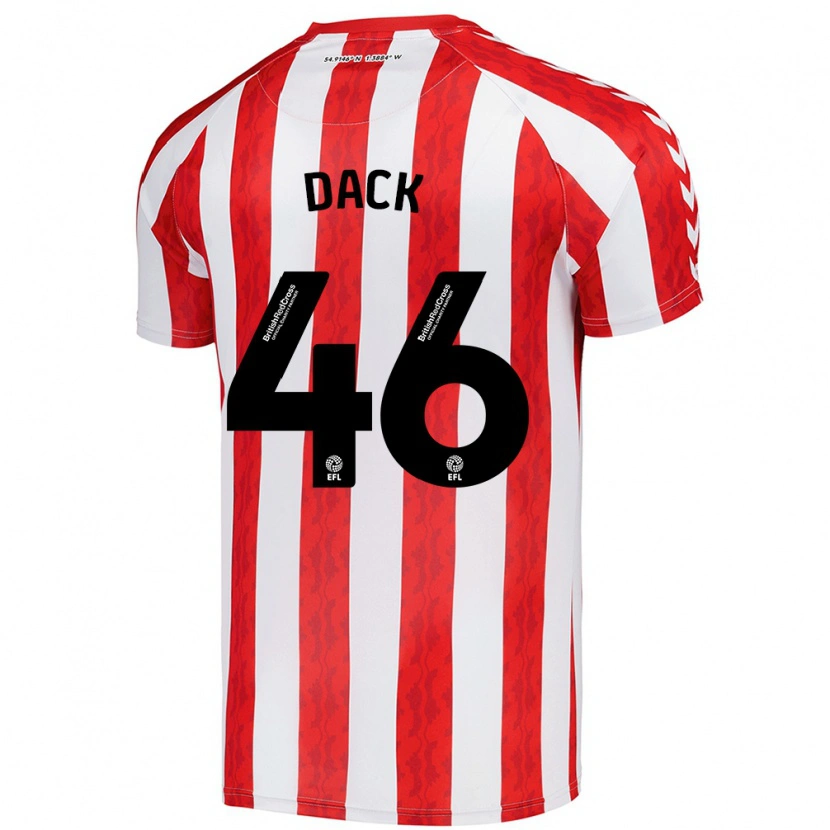 Danxen Kvinder Bradley Dack #46 Rød Hvid Hjemmebane Spillertrøjer 2024/25 Trøje T-Shirt