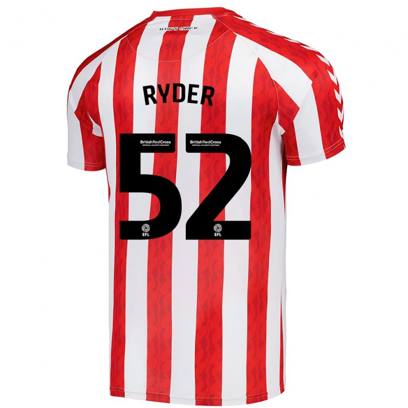 Danxen Kvinder Joe Ryder #52 Rød Hvid Hjemmebane Spillertrøjer 2024/25 Trøje T-Shirt