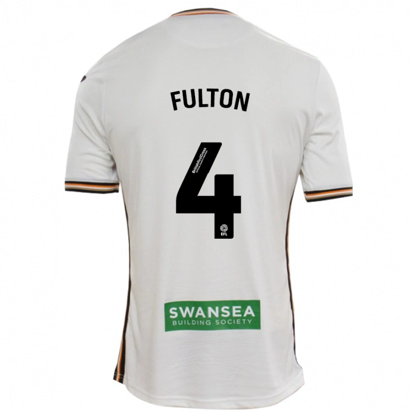 Danxen Kvinder Jay Fulton #4 Hvid Hjemmebane Spillertrøjer 2024/25 Trøje T-Shirt