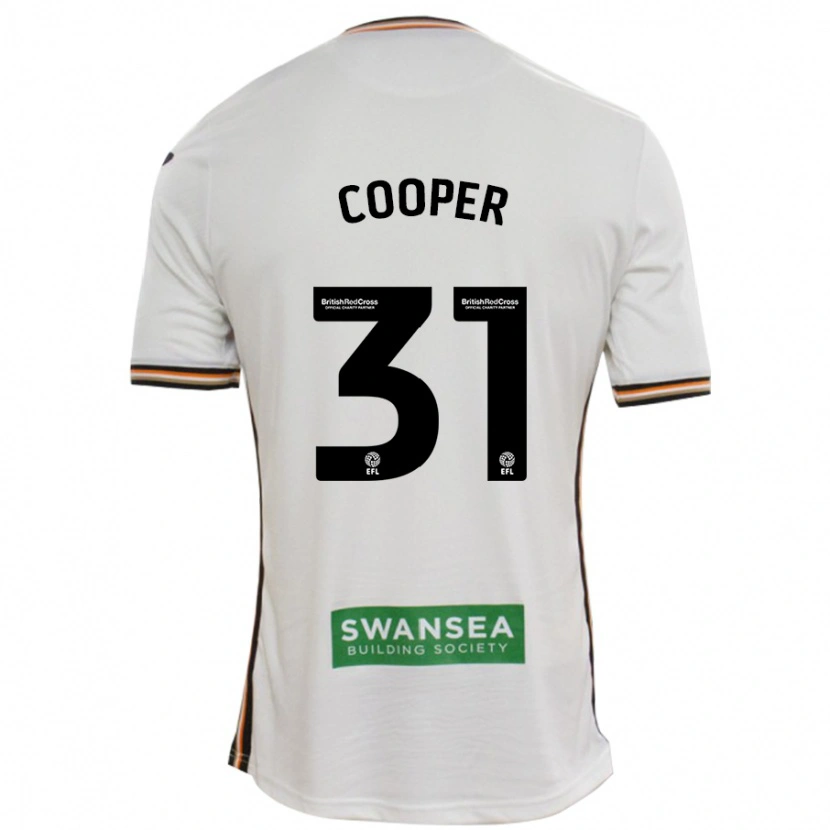 Danxen Kvinder Oliver Cooper #31 Hvid Hjemmebane Spillertrøjer 2024/25 Trøje T-Shirt