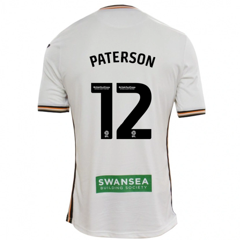 Danxen Kvinder Jamie Paterson #12 Hvid Hjemmebane Spillertrøjer 2024/25 Trøje T-Shirt
