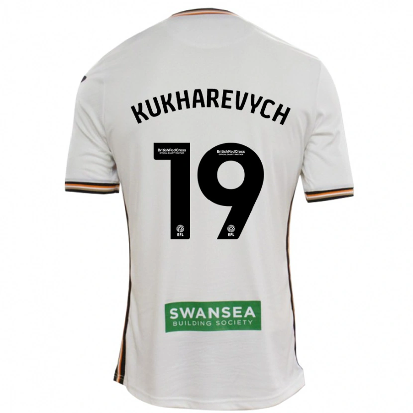 Danxen Kvinder Mykola Kukharevych #19 Hvid Hjemmebane Spillertrøjer 2024/25 Trøje T-Shirt