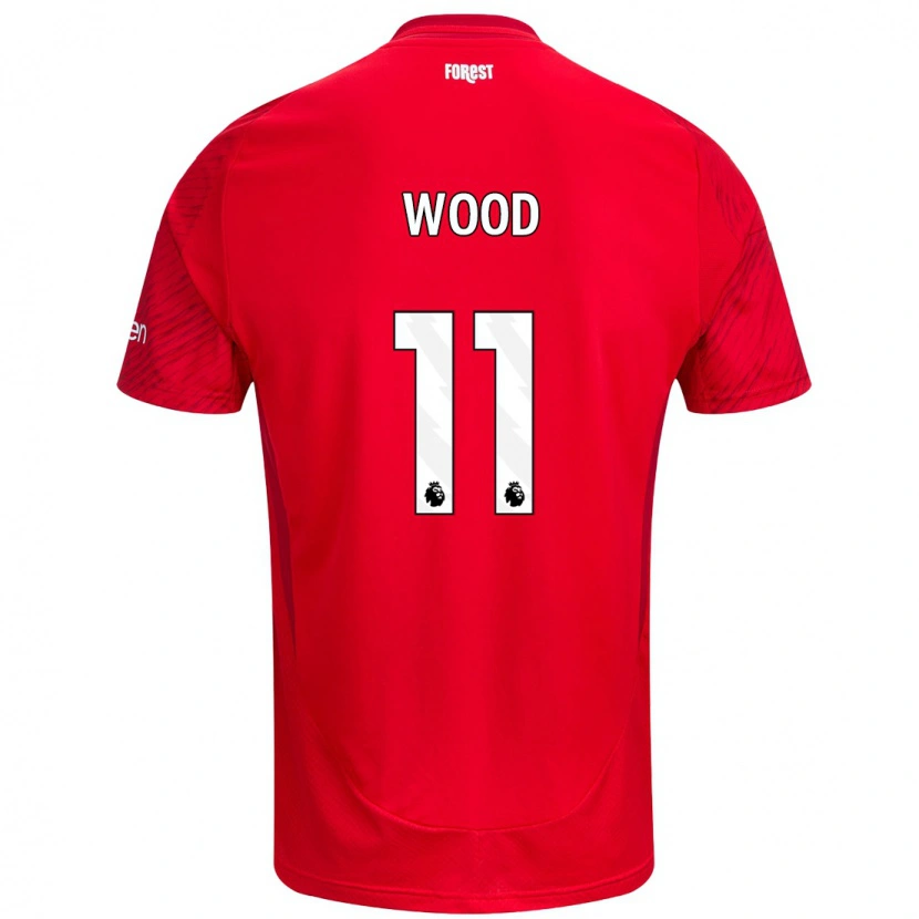Danxen Kvinder Chris Wood #11 Rød Hvid Hjemmebane Spillertrøjer 2024/25 Trøje T-Shirt