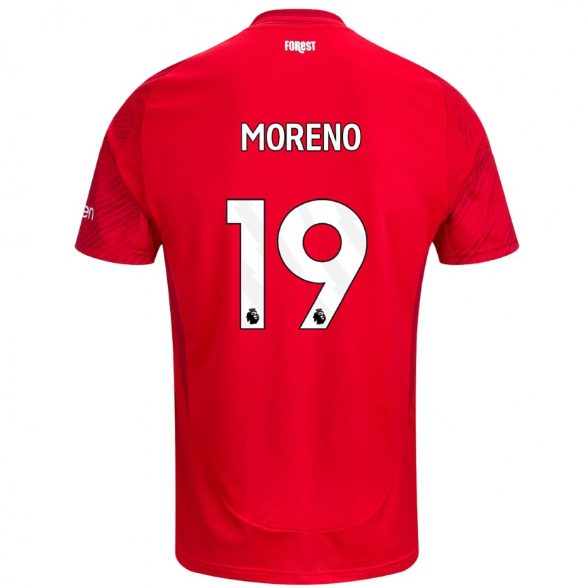 Danxen Kvinder Álex Moreno #19 Rød Hvid Hjemmebane Spillertrøjer 2024/25 Trøje T-Shirt