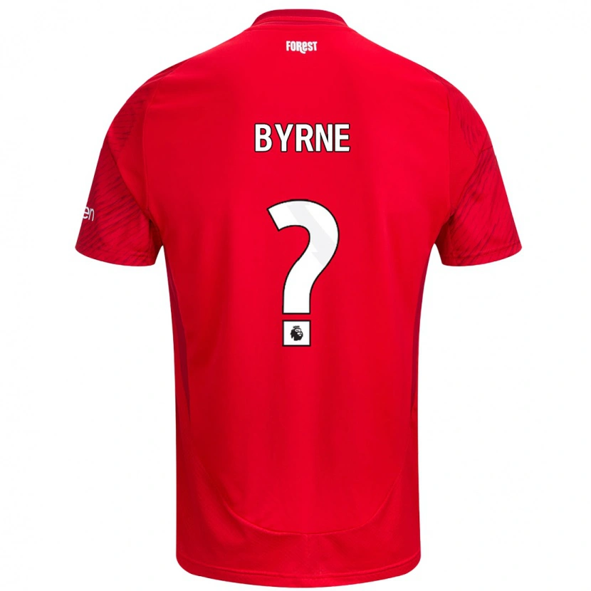 Danxen Kvinder Shayne Byrne #0 Rød Hvid Hjemmebane Spillertrøjer 2024/25 Trøje T-Shirt