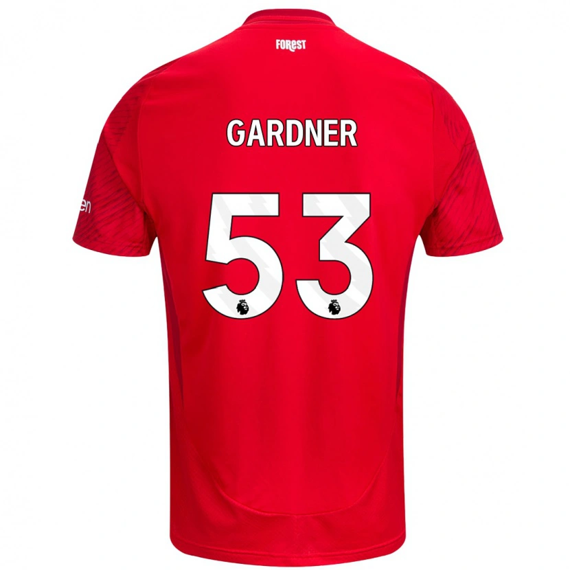 Danxen Kvinder Joe Gardner #53 Rød Hvid Hjemmebane Spillertrøjer 2024/25 Trøje T-Shirt
