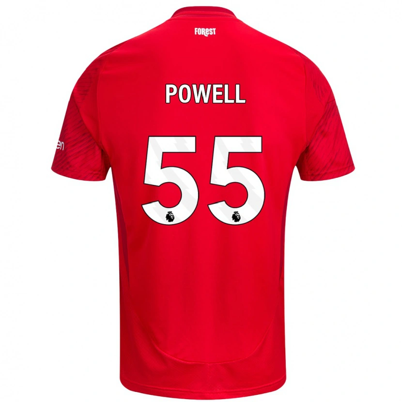 Danxen Kvinder Josh Powell #55 Rød Hvid Hjemmebane Spillertrøjer 2024/25 Trøje T-Shirt