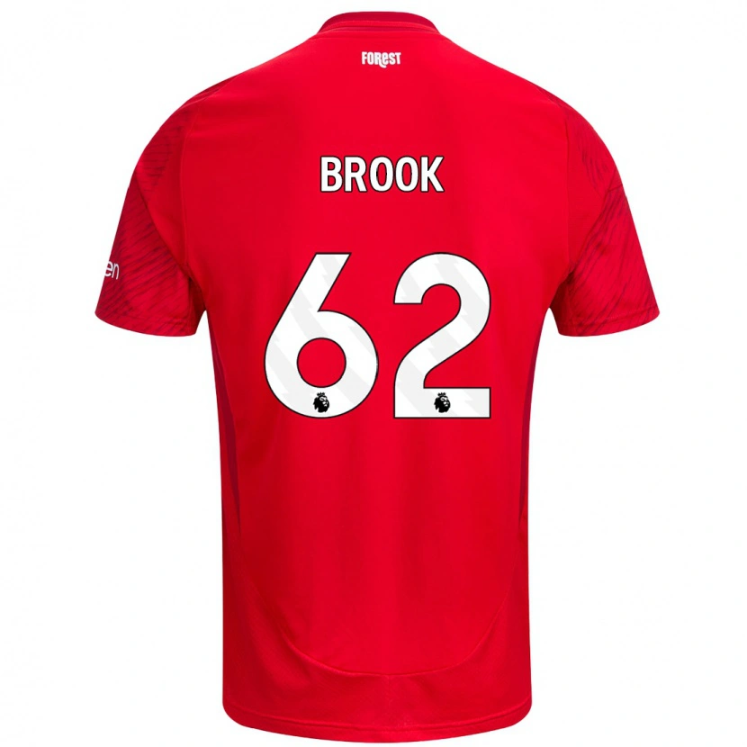 Danxen Kvinder Will Brook #62 Rød Hvid Hjemmebane Spillertrøjer 2024/25 Trøje T-Shirt