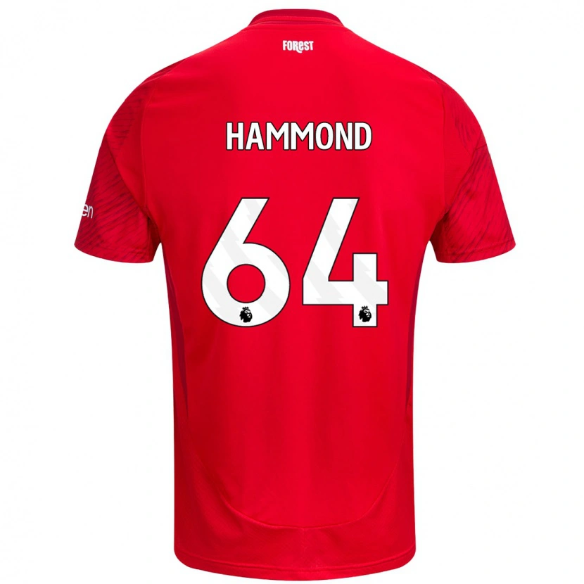 Danxen Kvinder Ben Hammond #64 Rød Hvid Hjemmebane Spillertrøjer 2024/25 Trøje T-Shirt