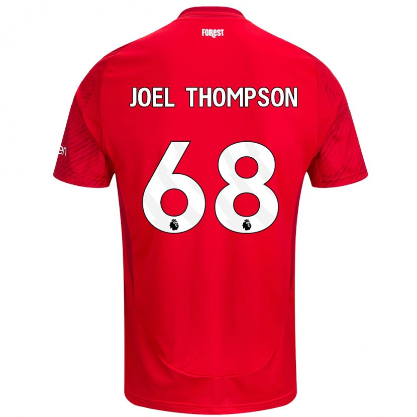 Danxen Kvinder Joel Thompson #68 Rød Hvid Hjemmebane Spillertrøjer 2024/25 Trøje T-Shirt