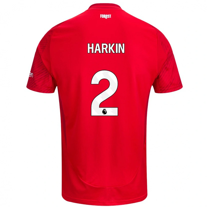 Danxen Kvinder Lyndsey Harkin #2 Rød Hvid Hjemmebane Spillertrøjer 2024/25 Trøje T-Shirt