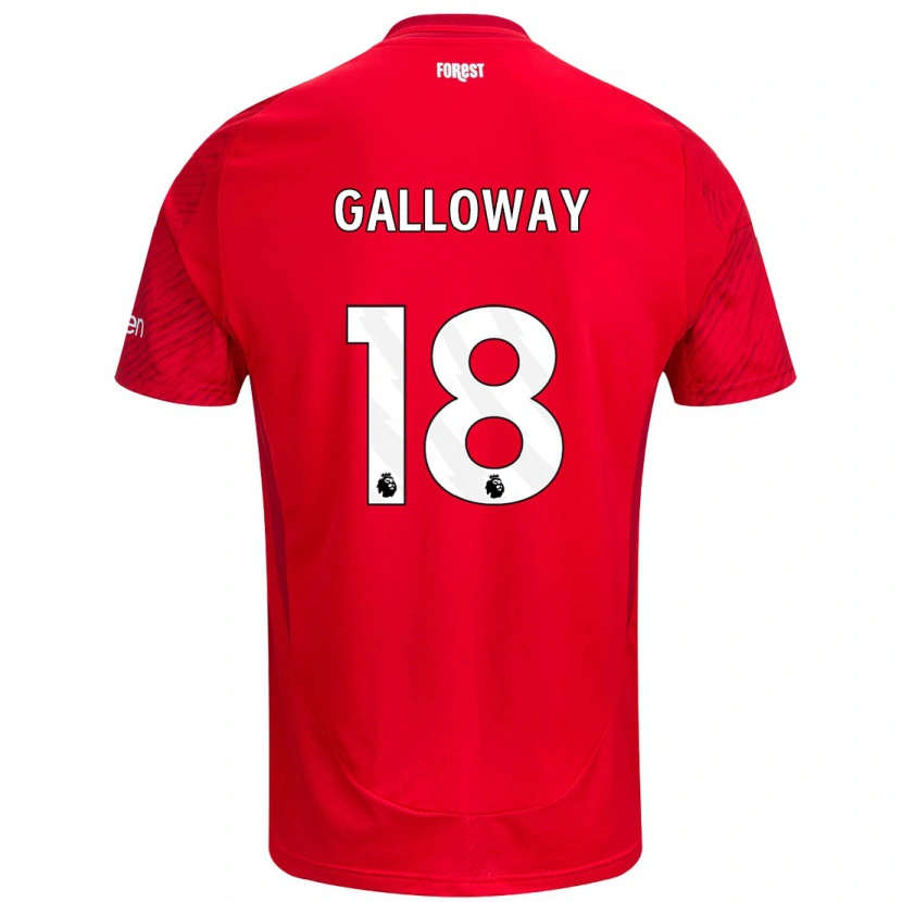 Danxen Kvinder Bridget Galloway #18 Rød Hvid Hjemmebane Spillertrøjer 2024/25 Trøje T-Shirt