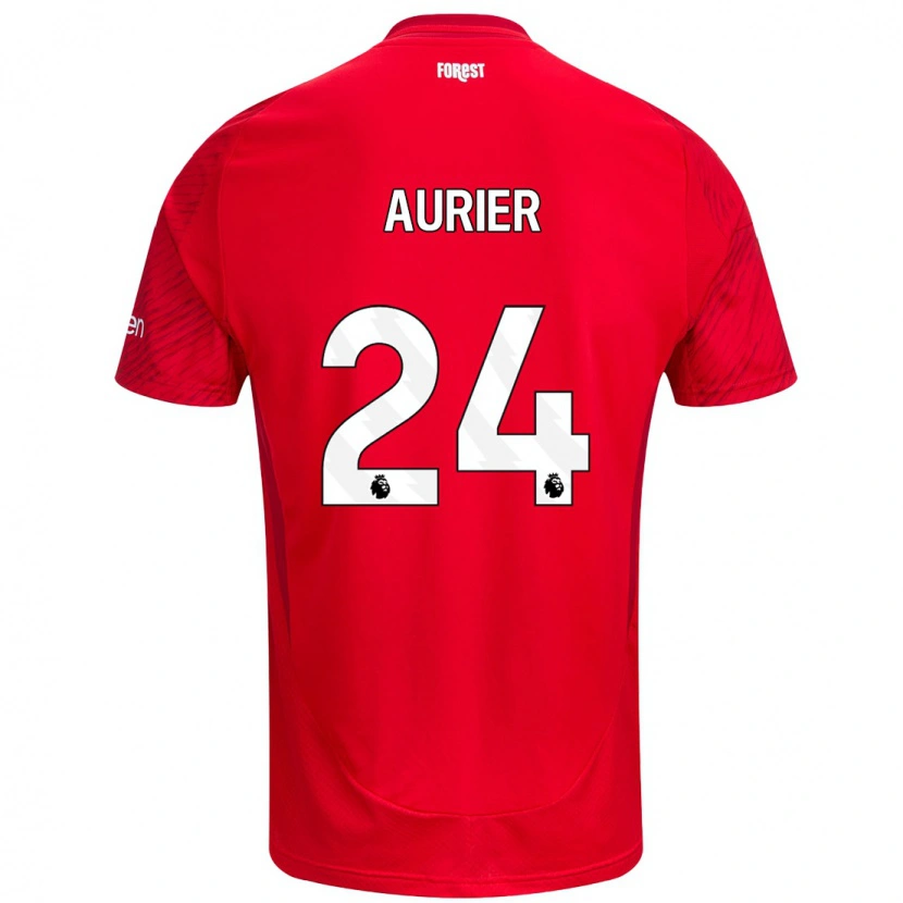 Danxen Kvinder Serge Aurier #24 Rød Hvid Hjemmebane Spillertrøjer 2024/25 Trøje T-Shirt