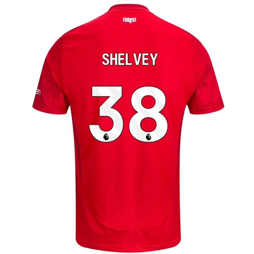 Danxen Kvinder George Shelvey #38 Rød Hvid Hjemmebane Spillertrøjer 2024/25 Trøje T-Shirt