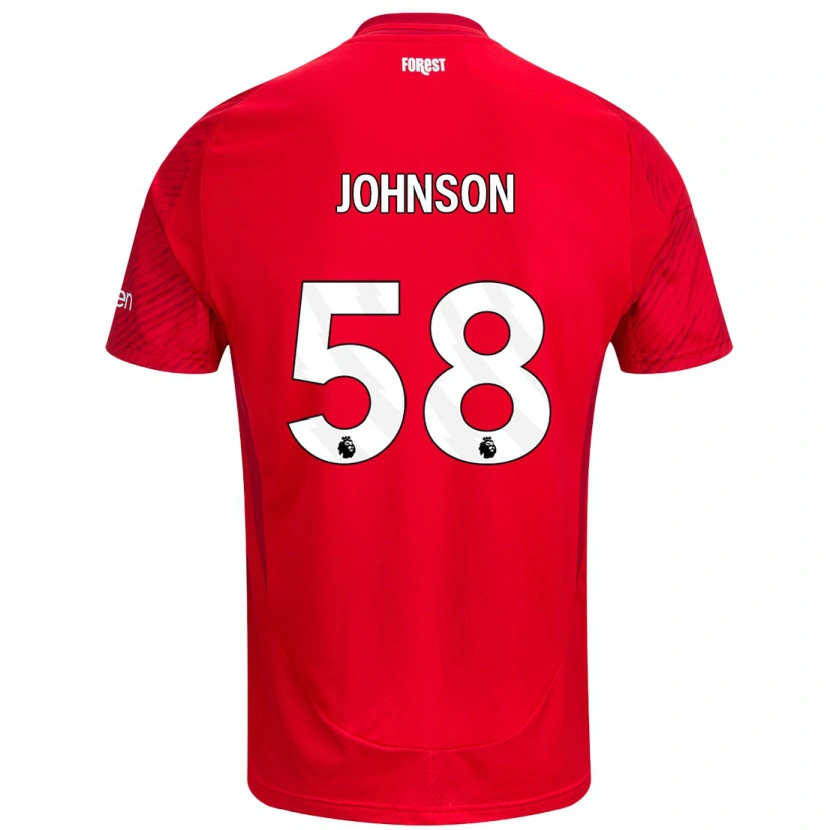 Danxen Kvinder Pharrell Johnson #58 Rød Hvid Hjemmebane Spillertrøjer 2024/25 Trøje T-Shirt