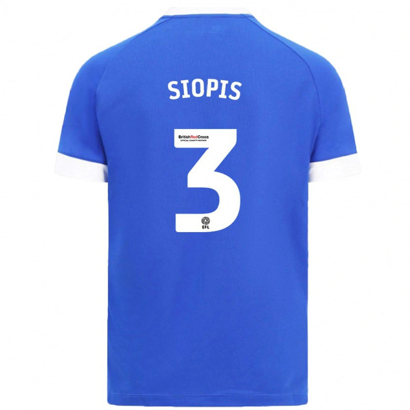 Danxen Kvinder Manolis Siopis #3 Himmelblå Hjemmebane Spillertrøjer 2024/25 Trøje T-Shirt