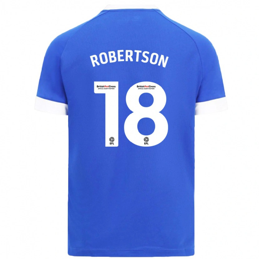 Danxen Kvinder Alex Robertson #18 Himmelblå Hjemmebane Spillertrøjer 2024/25 Trøje T-Shirt