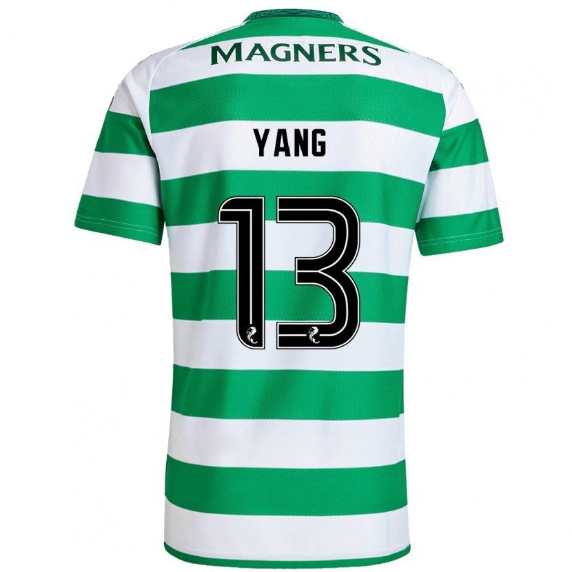 Danxen Kvinder Hyun-Jun Yang #13 Grøn Hvid Hjemmebane Spillertrøjer 2024/25 Trøje T-Shirt