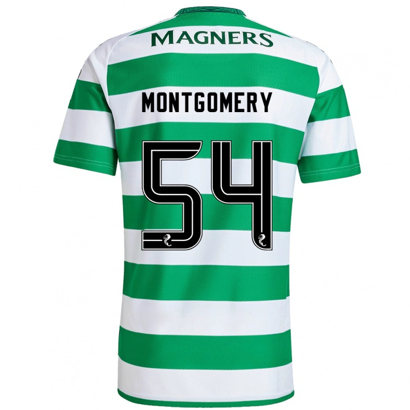 Danxen Kvinder Adam Montgomery #54 Grøn Hvid Hjemmebane Spillertrøjer 2024/25 Trøje T-Shirt