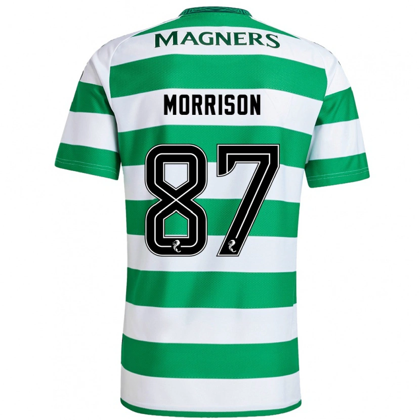Danxen Kvinder Joe Morrison #87 Grøn Hvid Hjemmebane Spillertrøjer 2024/25 Trøje T-Shirt
