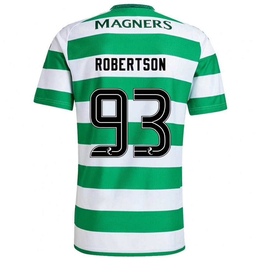 Danxen Kvinder Mitchell Robertson #93 Grøn Hvid Hjemmebane Spillertrøjer 2024/25 Trøje T-Shirt