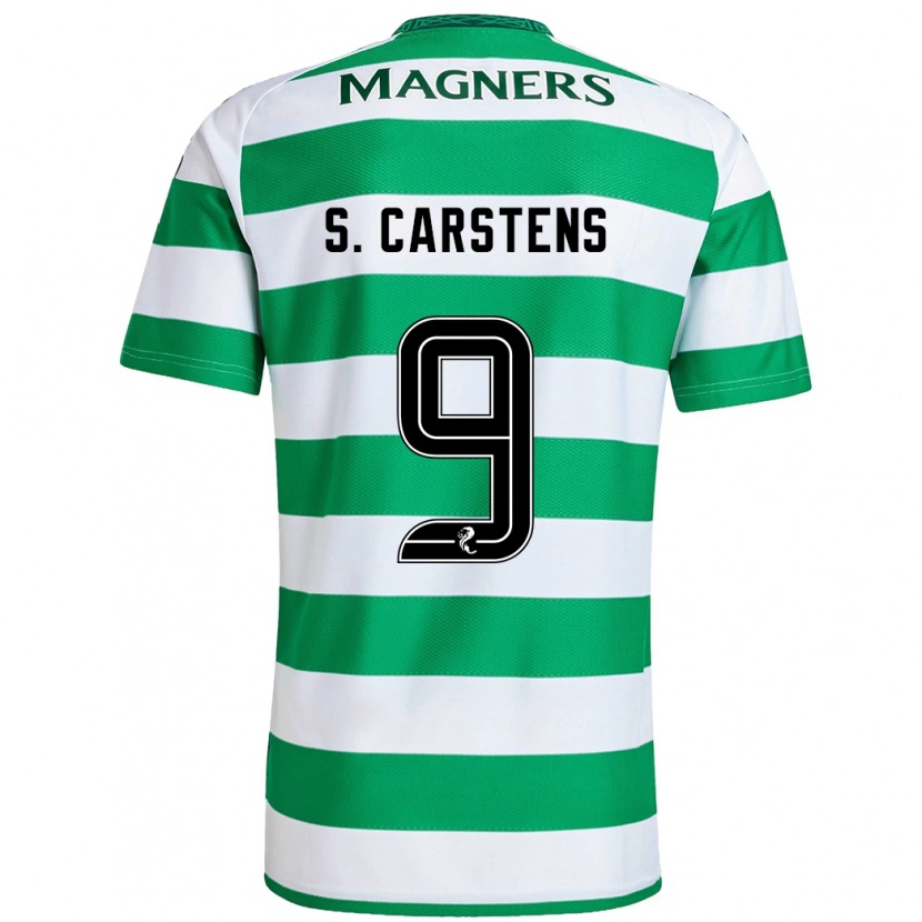 Danxen Kvinder Signe Carstens #9 Grøn Hvid Hjemmebane Spillertrøjer 2024/25 Trøje T-Shirt