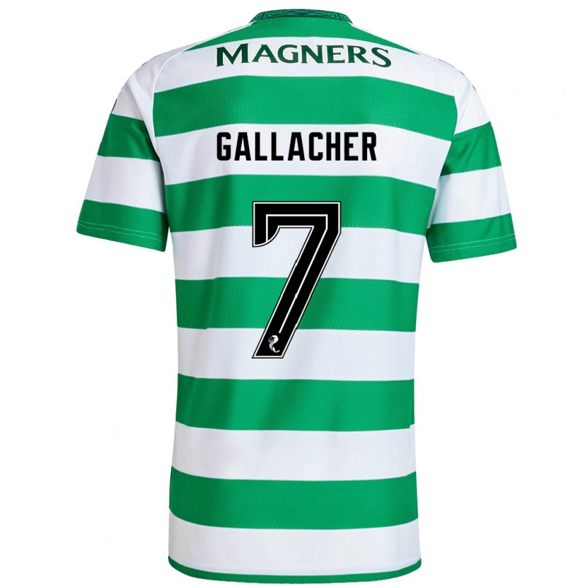 Danxen Kvinder Amy Gallacher #7 Grøn Hvid Hjemmebane Spillertrøjer 2024/25 Trøje T-Shirt