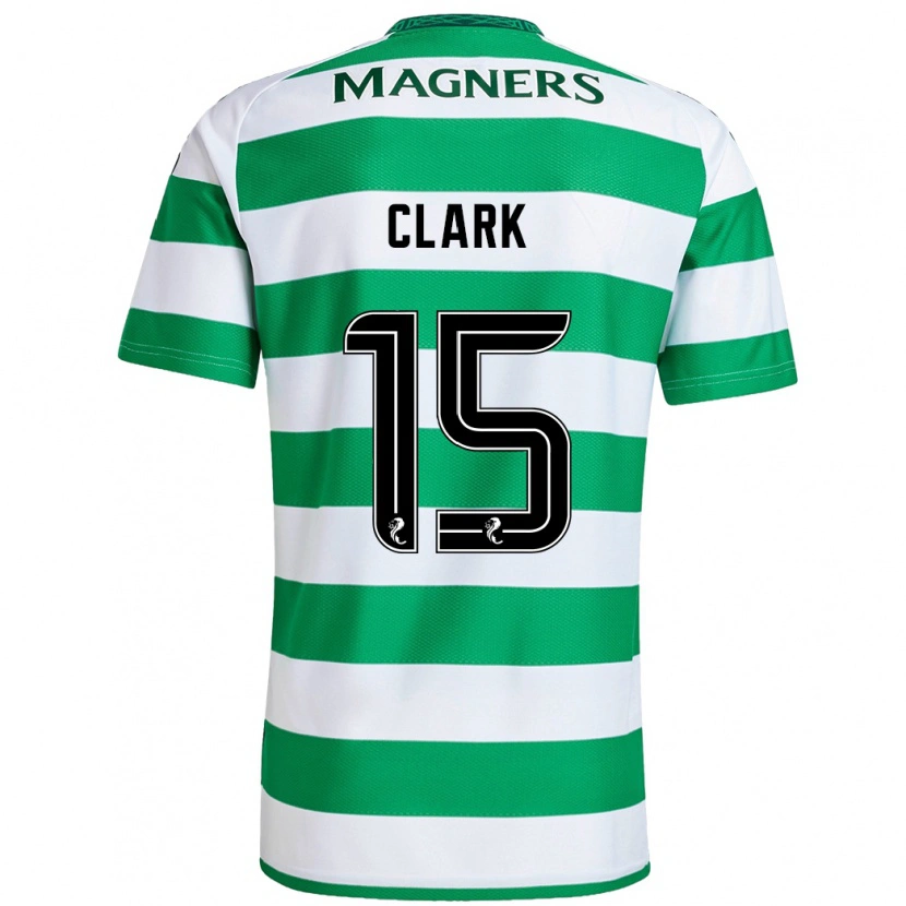 Danxen Kvinder Kelly Clark #15 Grøn Hvid Hjemmebane Spillertrøjer 2024/25 Trøje T-Shirt