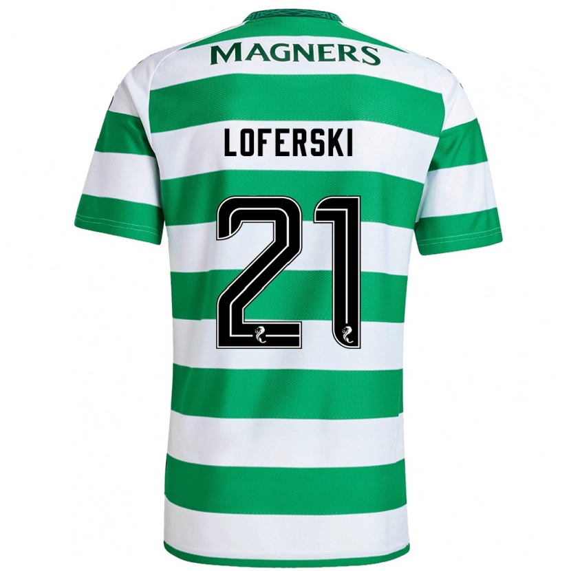 Danxen Kvinder Kit Loferski #21 Grøn Hvid Hjemmebane Spillertrøjer 2024/25 Trøje T-Shirt