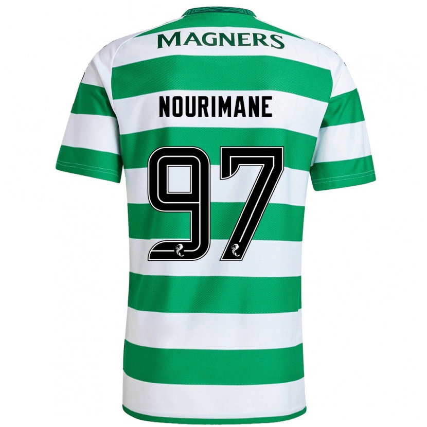 Danxen Kvinder Addi Nourimane #97 Grøn Hvid Hjemmebane Spillertrøjer 2024/25 Trøje T-Shirt
