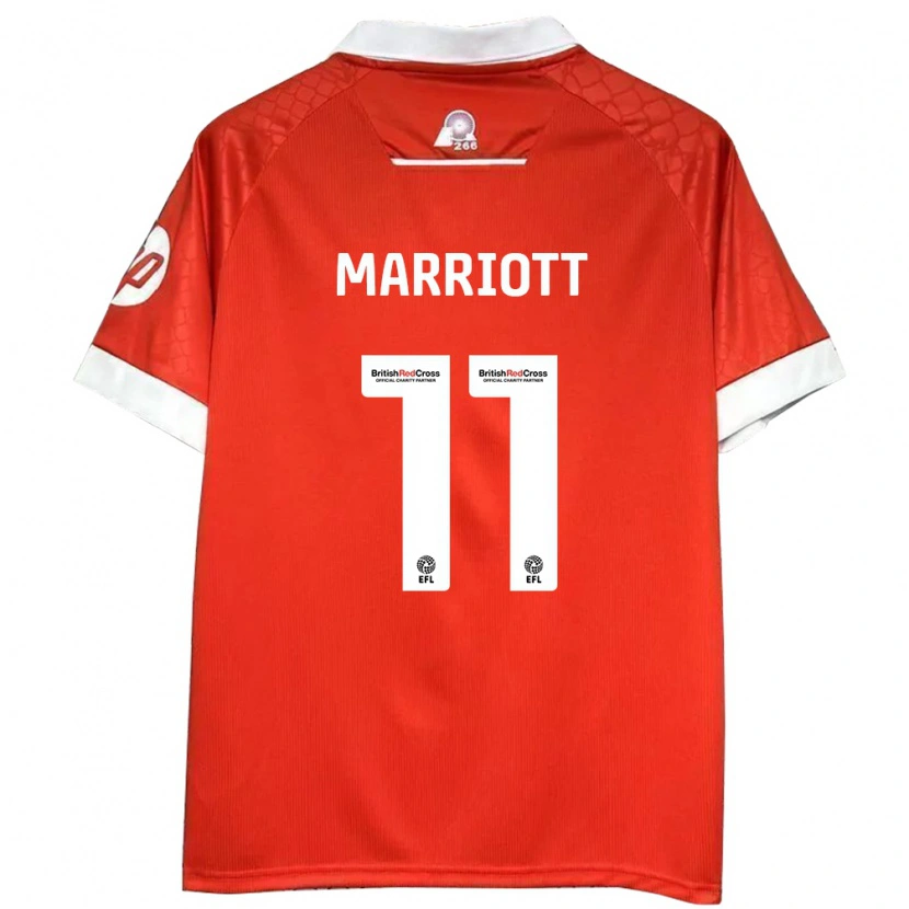 Danxen Kvinder Jack Marriott #11 Rød Hvid Hjemmebane Spillertrøjer 2024/25 Trøje T-Shirt