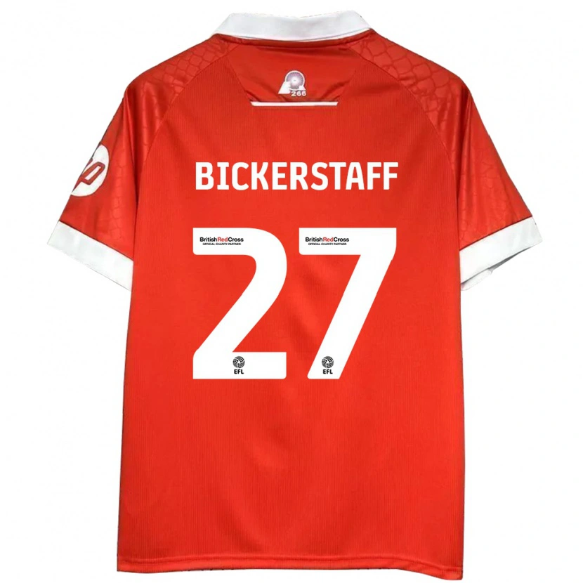 Danxen Kvinder Jake Bickerstaff #27 Rød Hvid Hjemmebane Spillertrøjer 2024/25 Trøje T-Shirt