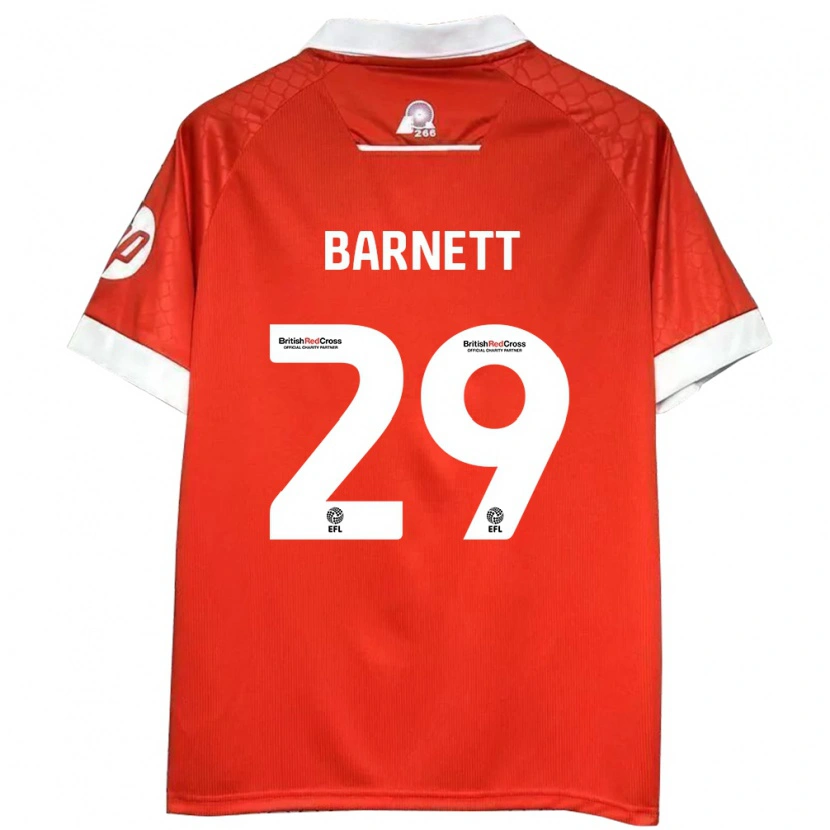 Danxen Kvinder Ryan Barnett #29 Rød Hvid Hjemmebane Spillertrøjer 2024/25 Trøje T-Shirt